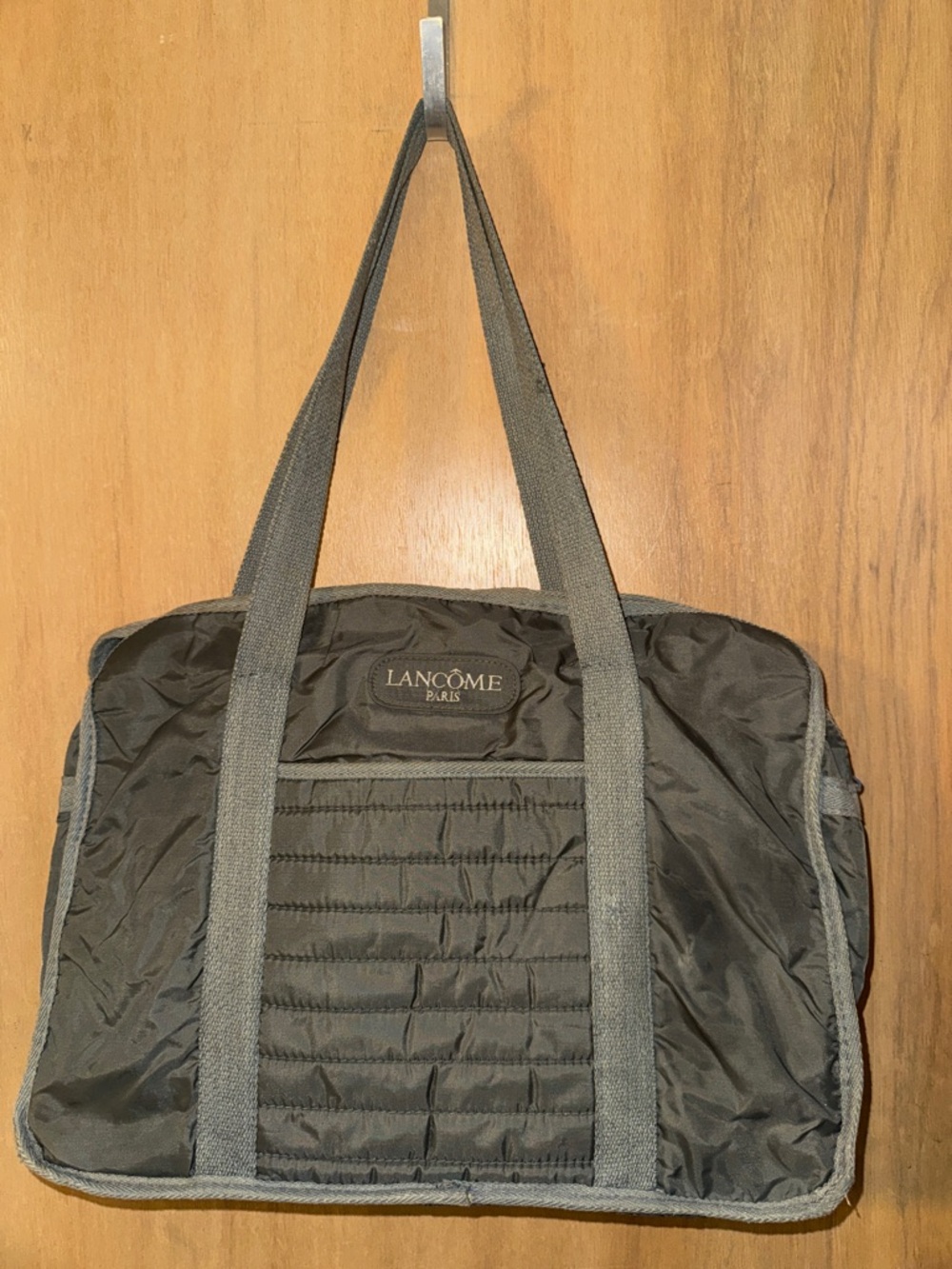 Vintage Lancôme Paris Quilted Tote Overnight Bag Taiwan ROC